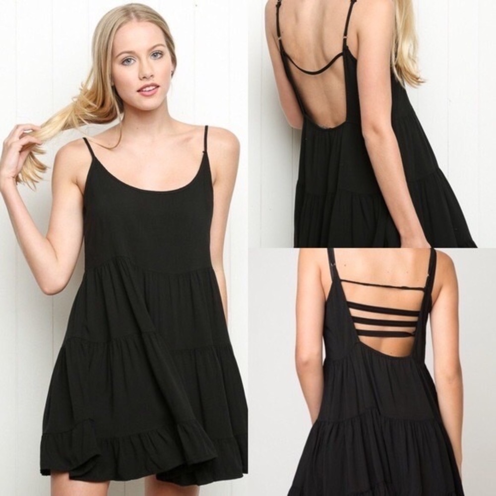 Brandy Melville Black Jada Dress OS - Picture 1 of 4